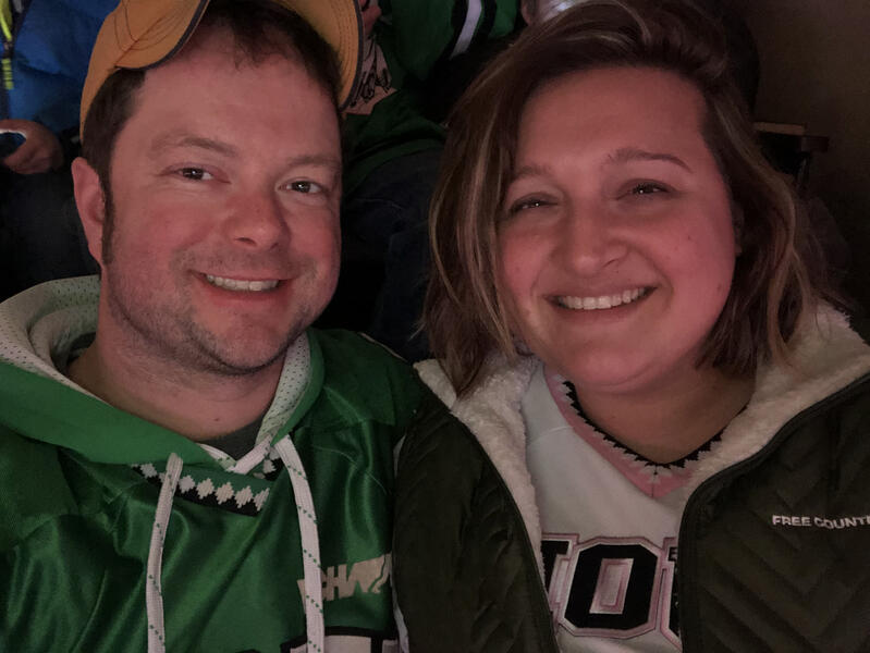 Erik & Hannah at the UND hockey game